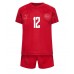 Danmark Kasper Dolberg #12 Replika Babytøj Hjemmebanesæt Børn VM 2022 Kortærmet (+ Korte bukser)